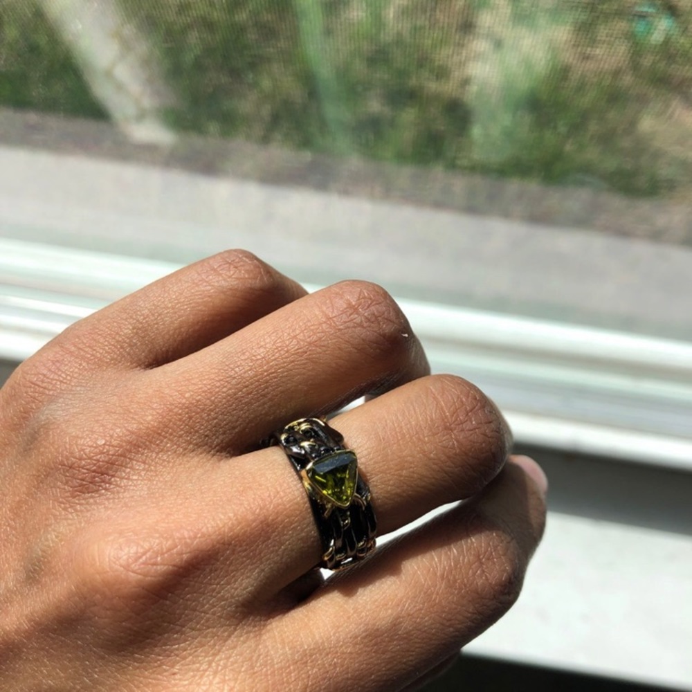 - Hematite Finish Swarovski Elements Ring Size 7 - image 7